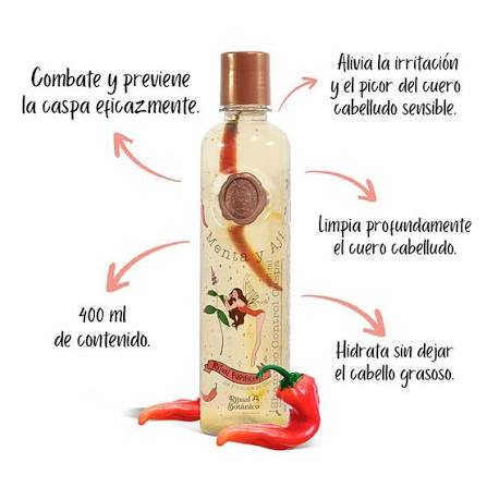 SHAMPOO CONTROL CASPA CON MENTA Y AJÍ - 400 ml