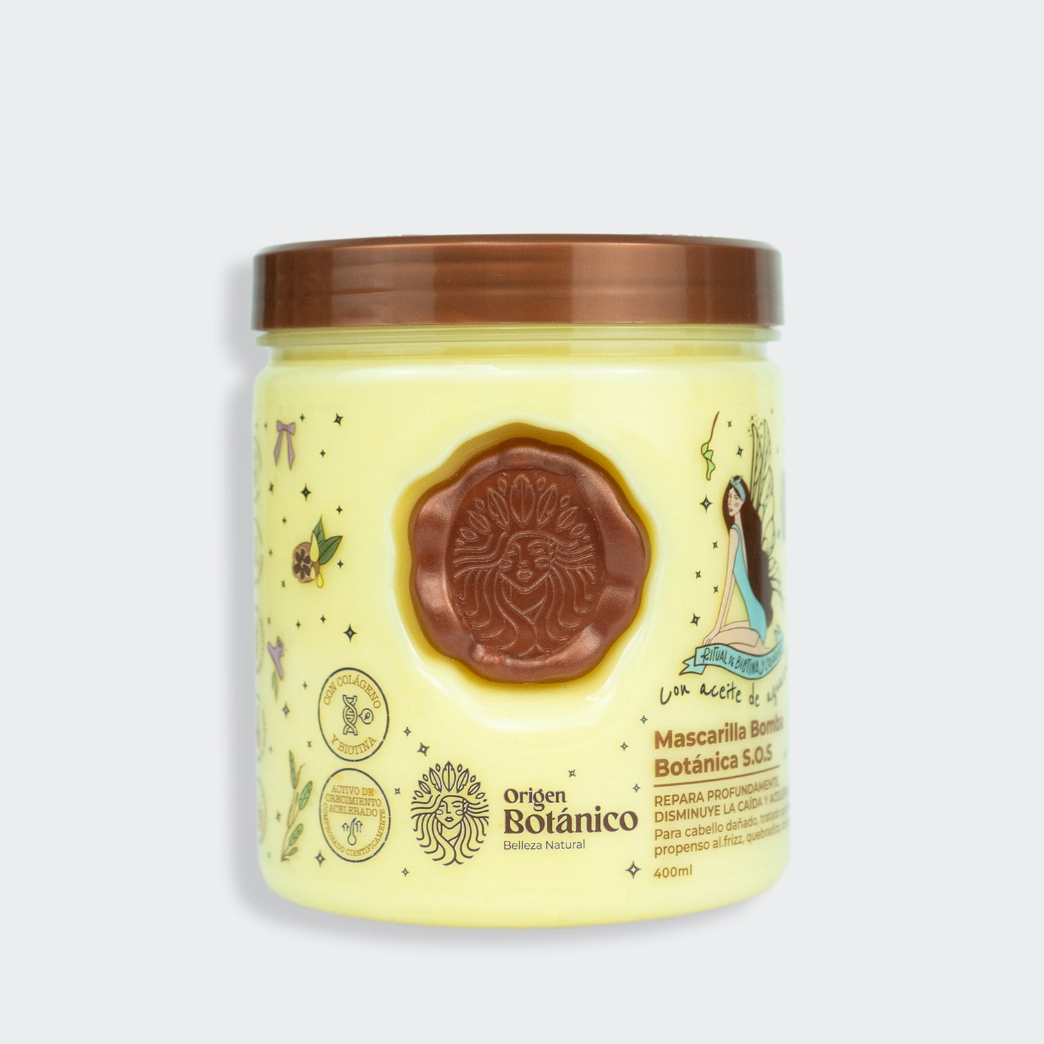 MASCARILLA BOMBA BOTÁNICA BIOTINA Y COLÁGENO - 400 ML